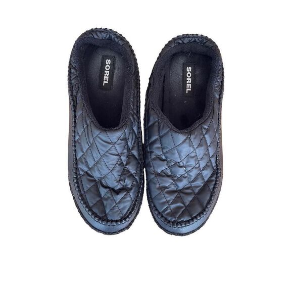 Sorel Mens Black Burma Cozy Mule Slip-On Quilted Puffer Flat Mule Slippers Sz 9 - Picture 4 of 8